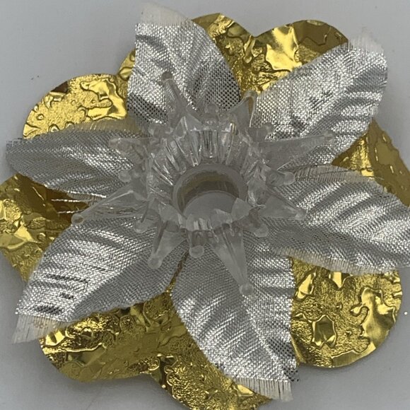 Assorted Vintage Christmas Light Reflectors - Gold, Silver, Cloth & Plastic - Picture 9 of 10